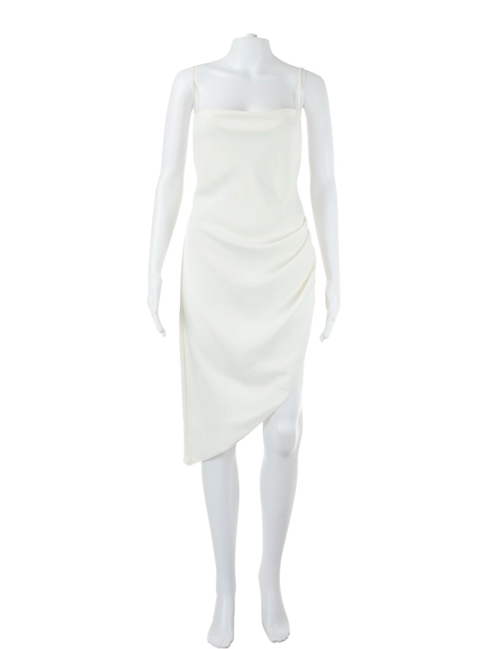 Amanda Uprichard Ivory Asymmetrical Slip Dress